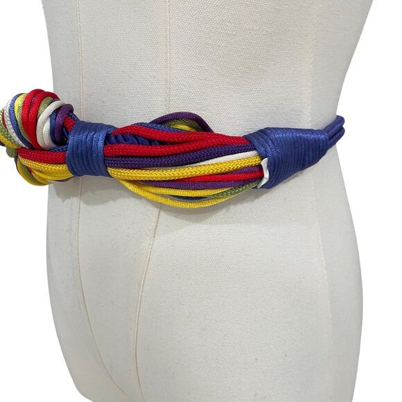 Colorful Rope Obi Belt Rainbow Knotcore Festival Cosplay Pride Statement - Picture 2 of 7